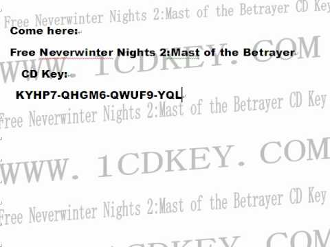 Neverwinter nights serial key not working